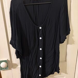 18-20 Black Button-Up Women's Top Bloom Chic
